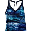 Nike  Women's Blue Blur Abstract V-neck Tankini Top Sz M Photo 2