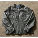 Apt. 9  Women’s Full Zip Faux Leather Moto Gray Jacket Sz 2XL Photo 0