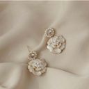 Elegant Flower Dangle Drop Earrings for Women Gold Photo 0