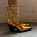 SheIn Brand New Gold Cowboy Ankle Booties with Rhinestone decal Photo 1