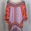 Hale Bob  Dolman Sleeve Print Blouse Orange and Black Photo 7