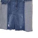 Libby Edelman Patchwork Two Tone Distressed Denim Cotton Jean Miniskirt Skirt 18 Blue Size L Photo 3