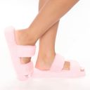 Wild Diva Baby Pink Faux Fur Double Band Slides Photo 8