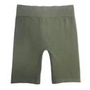 Bozzolo  Olive Green Seamless Ribbed Biker Shorts Photo 49