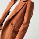 Free People NWOT   Terra Cotta  Mari Solid Blazer Coat In Terracoat Orange Photo 2