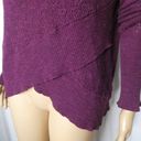 Free People  Mock Neck Wrap Boho Sweater Plum Small Photo 4