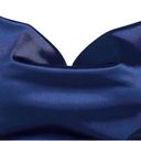 Zaful Satin Navy Dress Photo 2