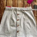 Celebrity Pink Women White A-Line Denim Skirt Buttons Front Size 1 Photo 1