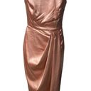 After Six NWT  by Nordstrom Charmeuse Dress 2 Desert Rose Tulip Hem Midi Draped Photo 0