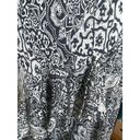 Ralph Lauren Lauren  Tiered Ruffle Black & White Print Silk Maxi Skirt Sz Medium Photo 2