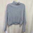 Decree Divided Cropped Sweater Size S Light Baby Blue Soft Cozy Long Sleeves Photo 1