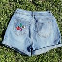 Disney embroidered Winnie the Pooh denim high waist shorts Photo 5