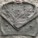 Lumière Lumiere Light Gray Popcorn Crewneck Long Sleeve Sweater, size L  Photo 4