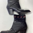 Harley Davidson  leather swagger mid calf grommet moto biker black Boots Size Photo 7