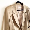 Good American  Fit and Flatter Sateen Blazer Tan Size 4 Cutout Pointed Lapel Photo 5