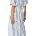 Vince  painted magnolia silky midi dress blue small Photo 1