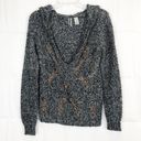 BKE  Embroidered V-Neck Gray Pullover Sweater Size Medium Photo 0