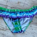 Hobie  Bikini Swimsuit Bottom Tie Dye Ruffle Colorful Large Photo 0