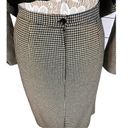 Vintage houndstooth Kasper for A.S.L. black & white V neck Skirt suit size 12 Photo 6