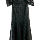 Lee NWT SAU  Lace Off Shoulder Cocktail Black Asymmetric Midi Dress Sz 4 Photo 1