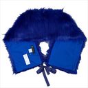 NWT NY& New York & Company Faux Fur Stole Wrap Shawl Blue Photo 1