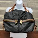 Big Buddha Black Slouchy Shoulder Bag with Tan Removable Shoulder Strap Photo 0