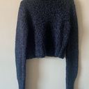 Q&A Vintage 80s  Knit Crochet Turtle Neck Balloon Sleeve Sweater Photo 1