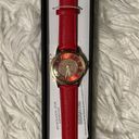 Croton Manhattan by  Wristwatch Red Buckle Band Roman Numerals Gold Tone Photo 1