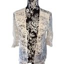 Lauren Michelle Knit Lace Cardigan Floral Boho Bohemian Indie Hippie Size M Photo 2