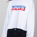 Levi's White Graphic Vintage Raw Cut Crewneck Longsleeve Sweatshirt Top Photo 1