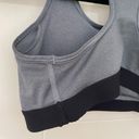 Nike  Dri Fit Sports Bra Removable Pads Grey Black Swoosh Racerback ~ Size M Photo 9