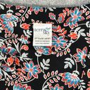 Terra & Sky  Women's Plus 3X Top Black Floral Button Front Pleated Tie Blouse Photo 3