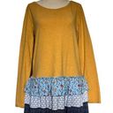 Matilda Jane  Boho Weekend Vibes Peplum Womens Top Small Yellow Tiered Ruffle Photo 0