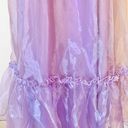 Arula Purple Smocked Shimmering Organza Tulle Short Puff Sleeve Maxi Dress. Photo 7