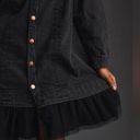 Pilcro  Tulle & Black Denim Shirt Dress Photo 2