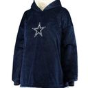 FOCO Navy White Dallas Cowboys Reversible Sherpa Hooded One Size New Blue Photo 0