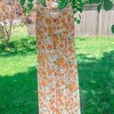 Sienna Sky  Orange Creamsicle Floral Midi Dress Small Button Front Boho Cottage Photo 0