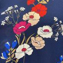 Popsugar  Blue Floral Print Long Sleeve Button Down Blouse Size 1X Photo 6