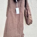 Karlie $380 NWT Joslin Off The Shoulder Ruffle Smocked  Dress Chocolate Women US4 Photo 6