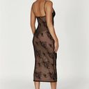 Meshki Embroidered Mesh Midi Dress - Black Photo 3