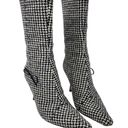 Jimmy Choo  Vintage VTG Wool Houndstooth Pattern Heeled Boots Pointed Toe Size 38 Photo 1