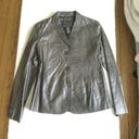 Banana Republic Vintage Leather Jacket Blazer Y2K Brown/Green - Size 4 Photo 3