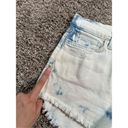 L'Agence L’agence Zoe Bleached Acid Wash Fringe Raw Hem Denim Jean Shorts 25 Blue White Photo 10