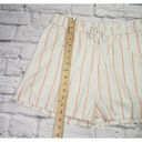 Abound  Womens Size Medium Ivory Coral Nancy Stripe Pull On Pocket Shorts Photo 6