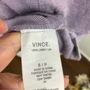 Vince  Linen Lilac Short Sleeve Collared Polo Shirt Top Small Photo 6