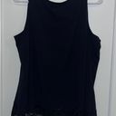 Coldwater Creek Plus Size Black Tank Top With Lace  Photo 1