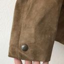 ALFANI Zip Up Front Pocket Leather Suede Jacket Size Large Tan Photo 5