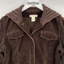 J.Crew  Corduroy Bomber Jacket Chocolate Brown Foldover Collar Women’s Size Small Photo 1