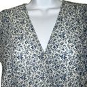 Madewell  Georgette Ruffle-Sleeve Peplum Top Blue & White EUC Size Medium Photo 1