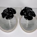 Stuart Weitzman Black Bloom Flower Jelly Flip Flop Sandals Size 8 Photo 7